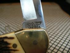SCHRADE UNCLE HENRY LB8 PAPA BEAR VINTAGE U.S.A. LOCK BACK POCKET KNIFE IN GREAT CONDITION & SHEATH