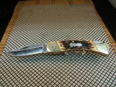 SCHRADE UNCLE HENRY LB8 PAPA BEAR VINTAGE U.S.A. LOCK BACK POCKET KNIFE IN GREAT CONDITION & SHEATH