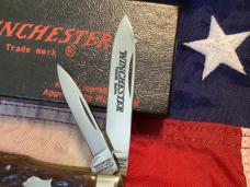 1988 Winchester Gunstock Knife (Mdl# 2851) w/ Nice Brown bone handles Handles -.NOS in orig box