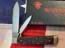 1988 Winchester Gunstock Knife (Mdl# 2851) w/ Nice Brown bone handles Handles -.NOS in orig box