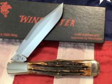 1994 Winchester xLarge Folding Hunter (Mdl# 1920 S) w/ Super Gnarly Slab Stag Handles -NOS orig box