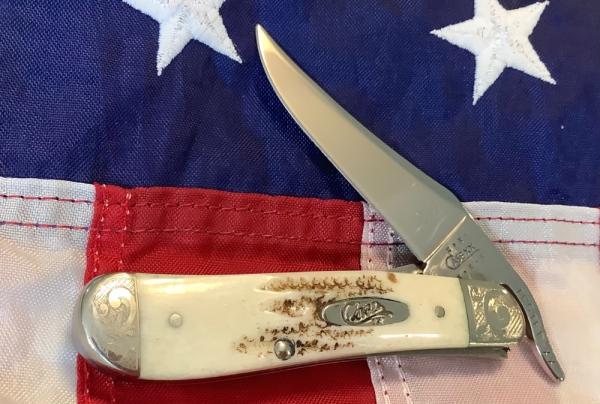 Case xx 2001 Russlock (Mdl# V61953L SS) w/ Vintage Bone Handles + Scrolled Bolsters -NOS