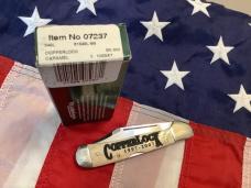 Case xx 2007 CopperLock (Mdl# 61549L SS) w/ Carmel Appaloosa looking Bone Handles -NOS