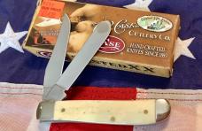 Case xx 2011 Medium Trapper (Mdl# 6207 SS) w/ Natural Bone Handles w/ Red Text Freedom And Stars