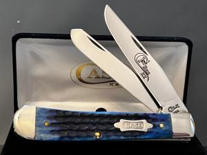 Scarce CASE XX 1st Run Teal “Corn Cob”Jigged Bone Trapper Knife 6254 SS “Bowtie”Shield NEW in XX Box
