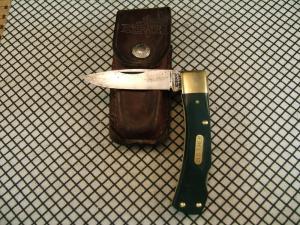 SCHRADE OLD TIMER 5OT BRUIN USA MADE VINTAGE 5863 1095 CARBON STEEL BLADE LOCKBACK KNIFE amp SHEATH