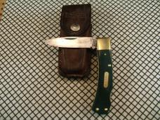 SCHRADE OLD TIMER 5OT BRUIN USA MADE VINTAGE 58/63 1095 CARBON STEEL BLADE LOCKBACK KNIFE & SHEATH