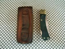 SCHRADE OLD TIMER 5OT BRUIN USA MADE VINTAGE 58/63 1095 CARBON STEEL BLADE LOCKBACK KNIFE & SHEATH
