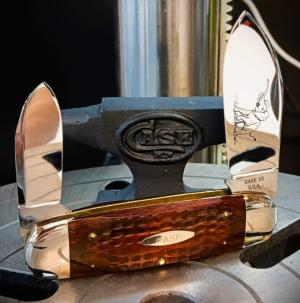1974 Case XX Elephant Toe Etched Blade 6250 Brown Jigged Wood