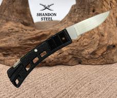 BUCK 425 USA MiniBuck Folding Pocket Knife Lockback Plain Blade Black Handle -34