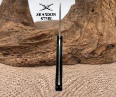 BUCK 425 USA MiniBuck Folding Pocket Knife Lockback Plain Blade Black Handle -34