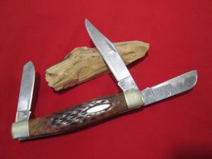 COWAN CREEK 3 Blade Jigged Bone Large 4quot  Stockman Knife