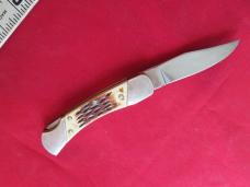 SHARP USA 700 Small Jigged Bone Lockback Stainless Knife (hairline crack)