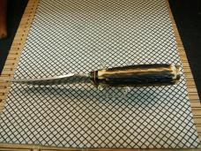 SCHRADE 498 USA VINTAGE CARBON STEEL CUSTOM "BENCH MADE" 49'R GOLD RUSH COMMEMORATIVE KNIFE & SHEATH