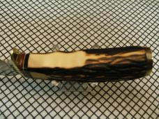 SCHRADE 498 USA VINTAGE CARBON STEEL CUSTOM "BENCH MADE" 49'R GOLD RUSH COMMEMORATIVE KNIFE & SHEATH