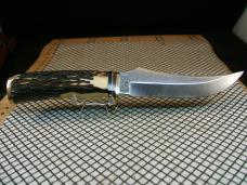 SCHRADE 498 USA VINTAGE CARBON STEEL CUSTOM "BENCH MADE" 49'R GOLD RUSH COMMEMORATIVE KNIFE & SHEATH