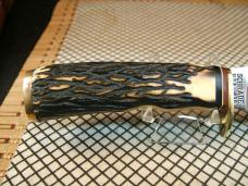 SCHRADE 498 USA VINTAGE CARBON STEEL CUSTOM "BENCH MADE" 49'R GOLD RUSH COMMEMORATIVE KNIFE & SHEATH