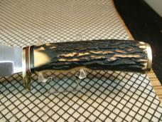 SCHRADE 498 USA VINTAGE CARBON STEEL CUSTOM "BENCH MADE" 49'R GOLD RUSH COMMEMORATIVE KNIFE & SHEATH