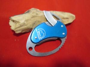2003 BUCK KNIVES WHITTAKER 759 Blue Bottle Opener liner lock Knife - Disctd