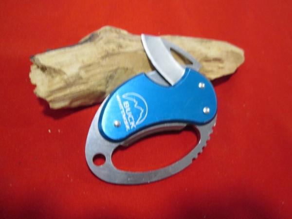 2003 BUCK KNIVES WHITTAKER 759 Blue Bottle Opener liner lock Knife - Disct'd