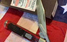 Schatt & Morgan Swing Guard / Cheetah w/ Great Red Bone Handles -NOS & NM