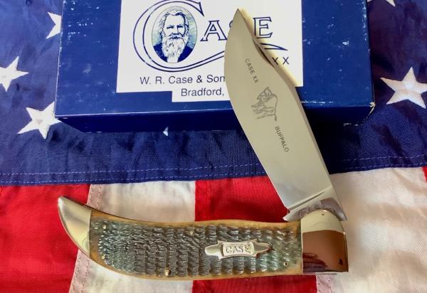 Case Classic PROTOTYPE Large Clasp Knife w/ Green Moss? Bone Handles +Rare Bulldog Blade Etch Case Classic PROTOTYPE Large Clasp Knife w/ Green Moss? Bone Handles +Rare Bulldog Blade Etch