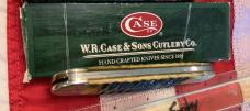 Case xx Elephants Toe Knife w/ Olive Green Bone Handles +Case Classic Blace Etch & Scrolled Bolsters
