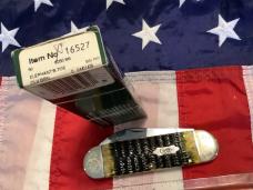 Case xx Elephants Toe Knife w/ Olive Green Bone Handles +Case Classic Blace Etch & Scrolled Bolsters