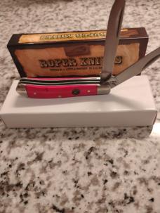 Roper Knifes Smooth Pink Sky Bone Little Peanut Pocket Knife NIB
