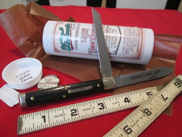 NEW GEC Tidioute 412226  2 Blade Knife - Gabon Ebony - THE NEW TOWN PHYSICIAN