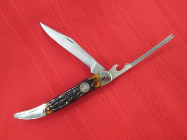 VTG REMINGTON USA STREN Fishing Line Filet Scaler 2 Blade Toothpick Knife VTG REMINGTON USA STREN Fishing Line Filet Scaler 2 Blade Toothpick Knife
