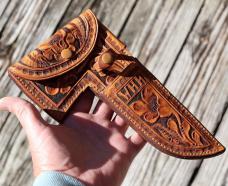 Unused Case's Tested XX Interchangeable hatchet, knife with stag handle & hand tooled sheath1935-40