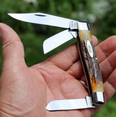 Case XX USA 10 dot 1970 pocketknife pattern 5375 with stag handles near mint