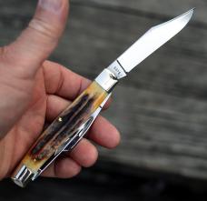 Case XX USA 10 dot 1970 pocketknife pattern 5375 with stag handles near mint
