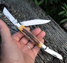 Case XX USA 10 dot 1970 pocketknife pattern 5375 with stag handles near mint