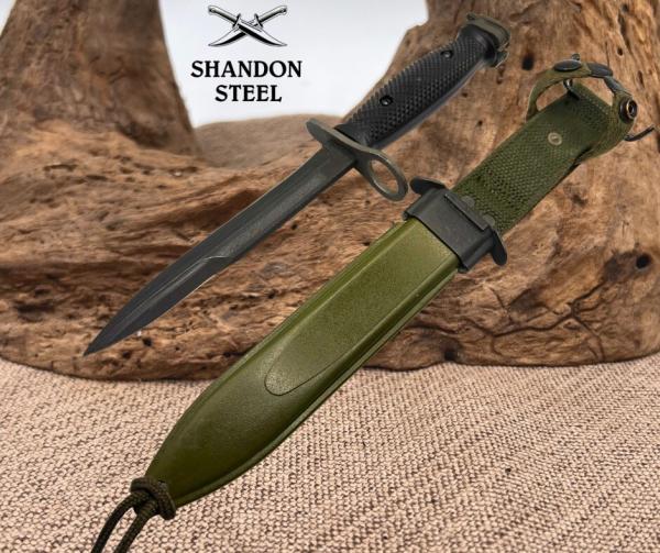 M7 Rifle Combat Knife Bayonet & Plastic M8A1 Scabbard Reproduction US Army USMC M7 Rifle Combat Knife Bayonet & Plastic M8A1 Scabbard Reproduction US Army USMC