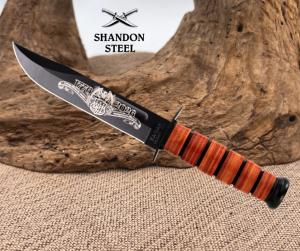 Ka-Bar 1320USA 250TH USA Commemorative 1095 Cro-Van Blade Leather Sheath NIB