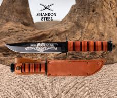 Ka-Bar 1320USA 250TH USA Commemorative 1095 Cro-Van Blade Leather Sheath NIB