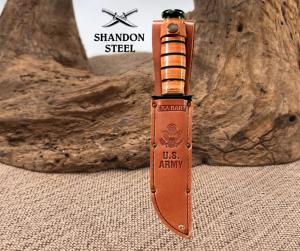 KA-BAR Genuine Full Size Brown Leather Army Sheath 1220S Belt Sheath 