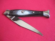 Vintage Italian 10" Fish Picklock STILETTO Horn Switchblade Knife.