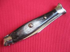Vintage Italian 10" Fish Picklock STILETTO Horn Switchblade Knife.