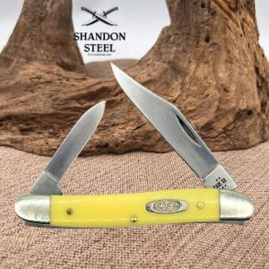 CASE XX KNIFE - YELLOW SYNTHETIC PEN KNIFE 109 - 325quot Closed - CARBON STEEL -6
