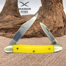 CASE XX KNIFE - YELLOW SYNTHETIC PEN KNIFE #109 - 3.25" Closed - CARBON STEEL -6