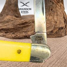 CASE XX KNIFE - YELLOW SYNTHETIC PEN KNIFE #109 - 3.25" Closed - CARBON STEEL -6