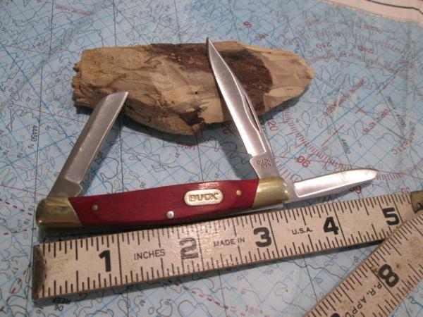 2024 BUCK 373 3 Blade Stockman Knife Red Wood Handles 2024 BUCK 373 3 Blade Stockman Knife Red Wood Handles