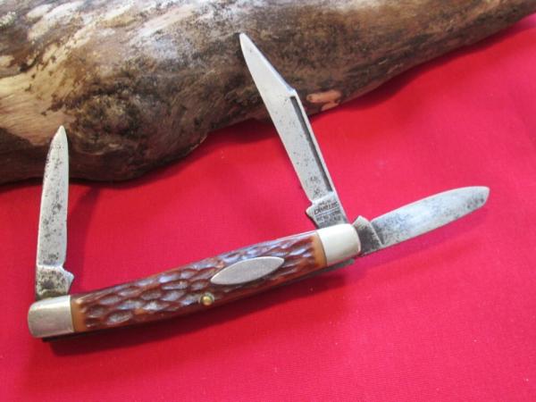 VTG CAMILLUS NEW YORK USA 3 Blade Small Serpentine Stockman Knife 