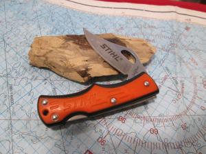 Small Little Stone River STIHL Lockback Knife loose clip
