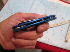 Modern GERBER One Hand Open Linerlock Blue Part Serrated Knife