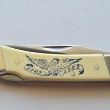 Vintage 1982 Schrade USA LB5 Bald Eagle Commemorative Lockback Knife CIB Box Sheath