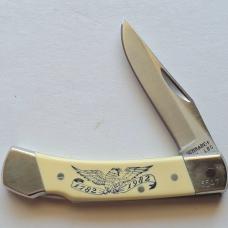 Vintage 1982 Schrade USA LB5 Bald Eagle Commemorative Lockback Knife CIB Box Sheath